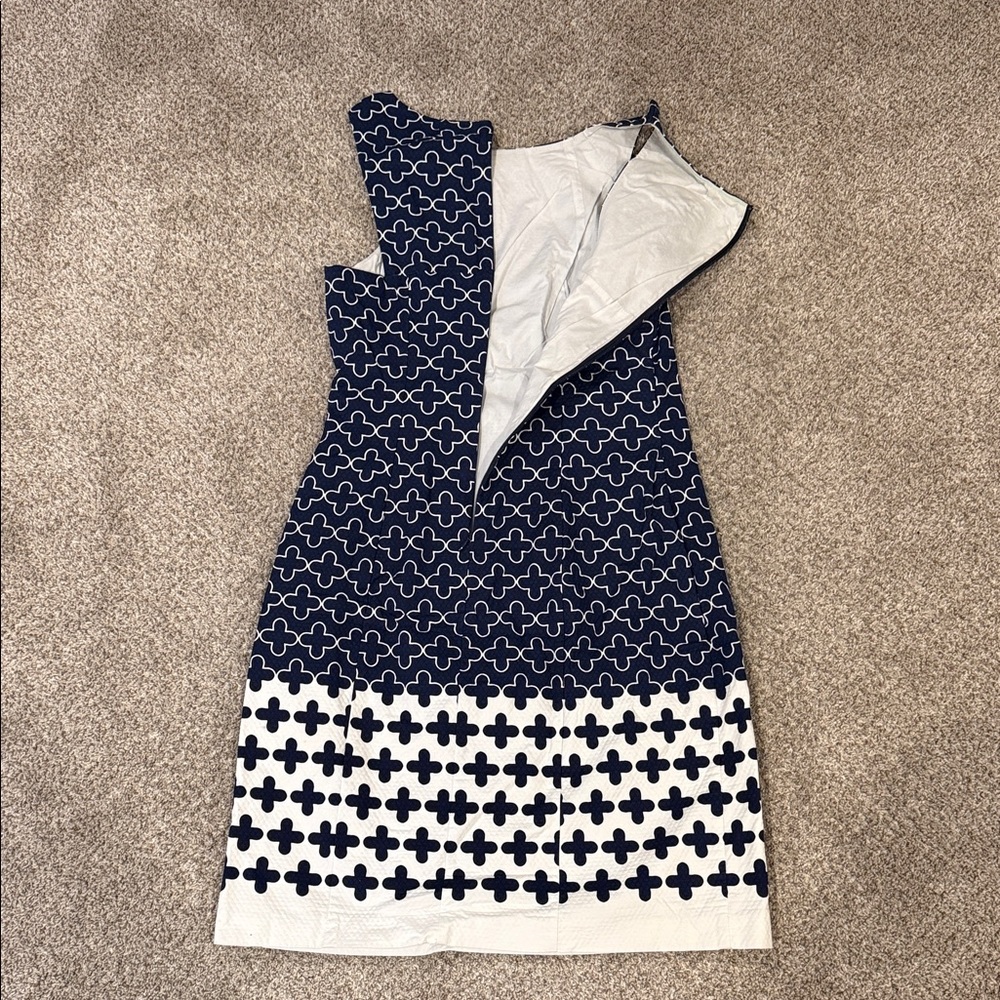 Boden Chic Navy and White Patterned Mini Dress 4R - Picture 6 of 6